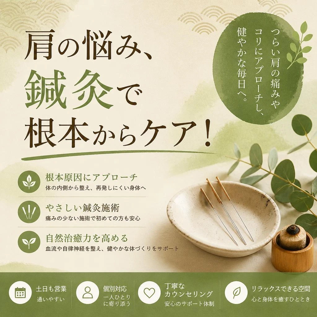 肩の悩み、鍼灸で根本からケア！