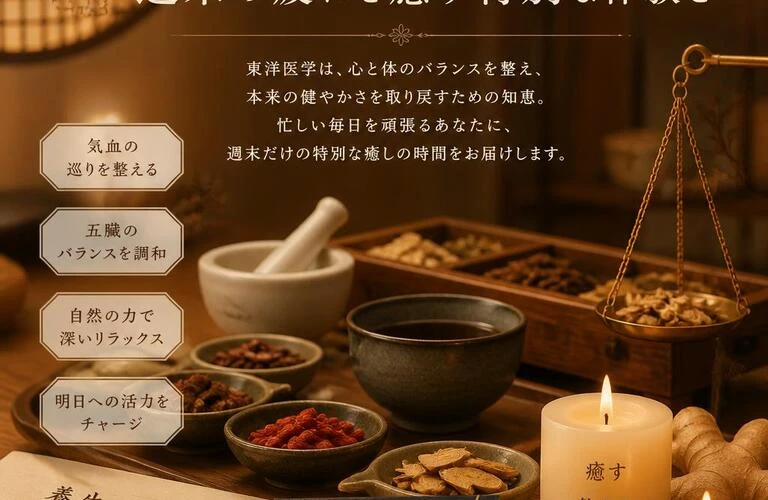 東洋医学の力で、週末の疲れを癒す特別な体験を
