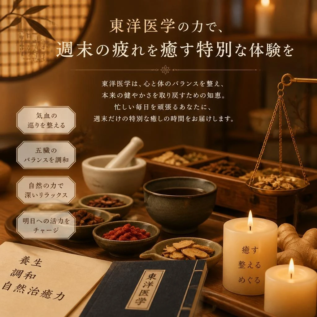 東洋医学の力で、週末の疲れを癒す特別な体験を