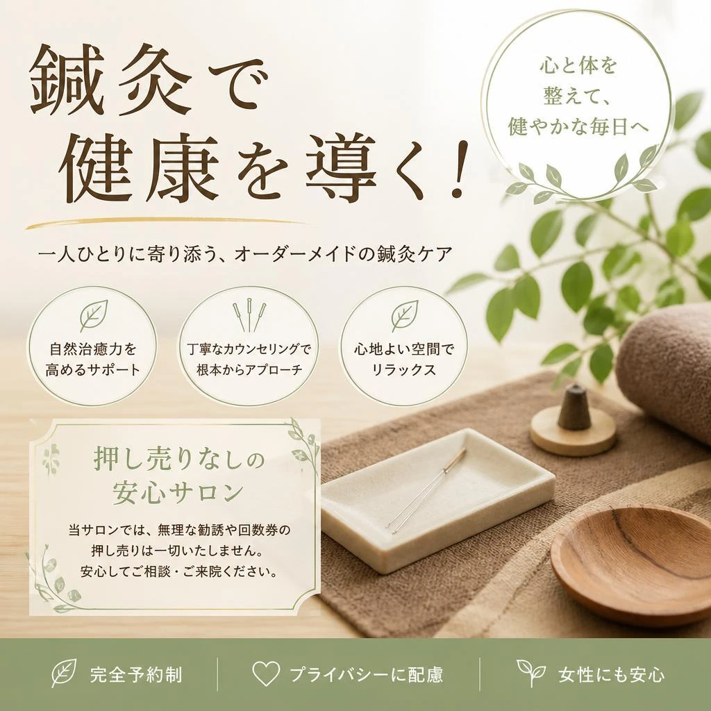 鍼灸で健康を導く！押し売りなしの安心サロン