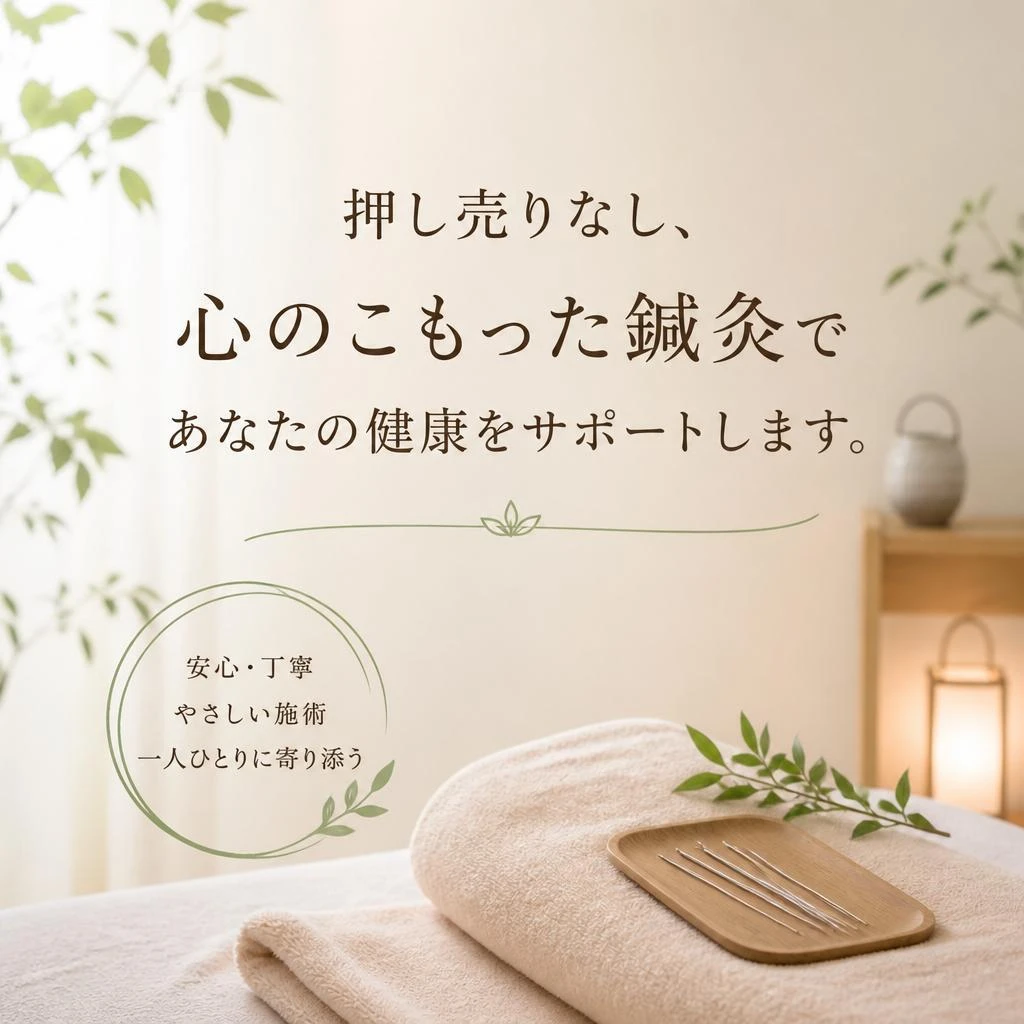 押し売りなし、心のこもった鍼灸であなたの健康をサポートします。