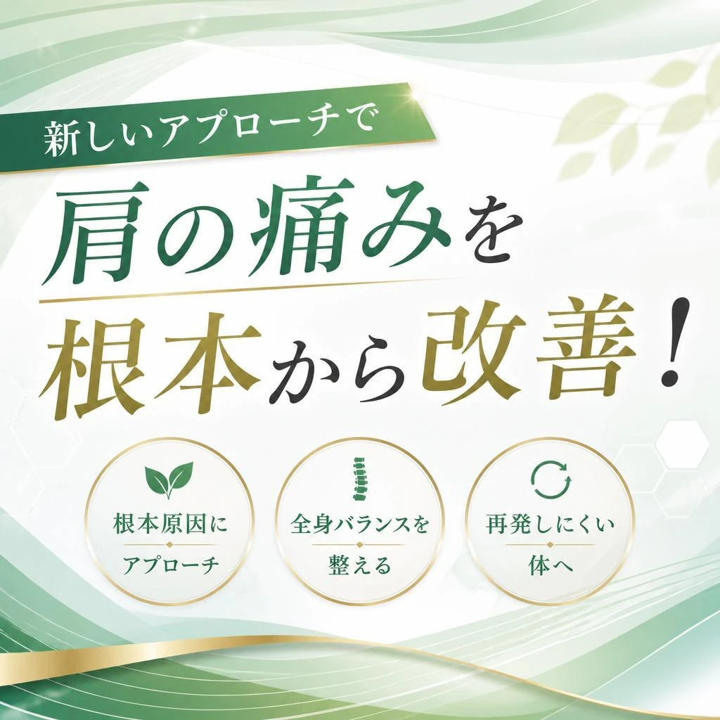 新しいアプローチで肩の痛みを根本から改善！