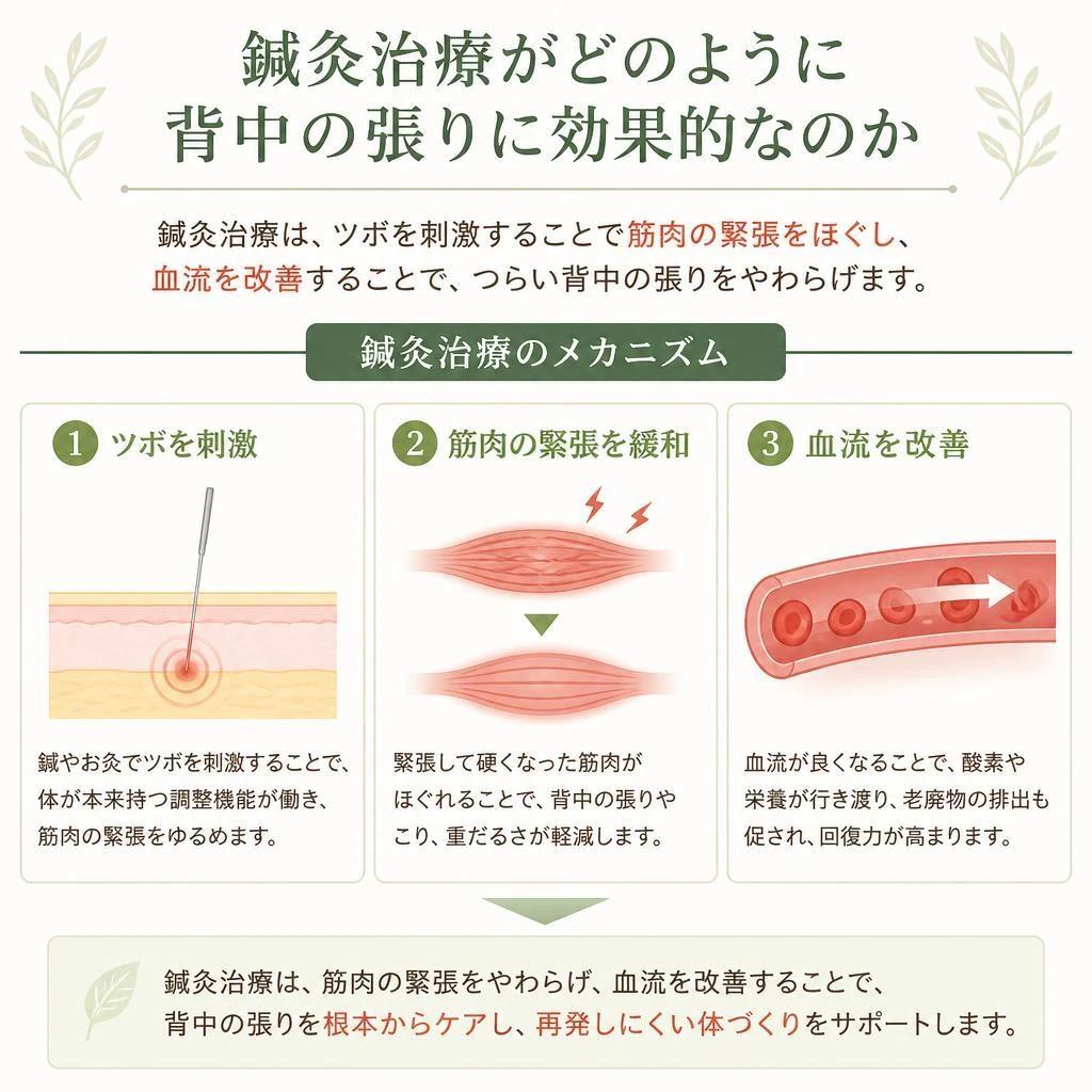 鍼灸の効果で背中の不調を改善！