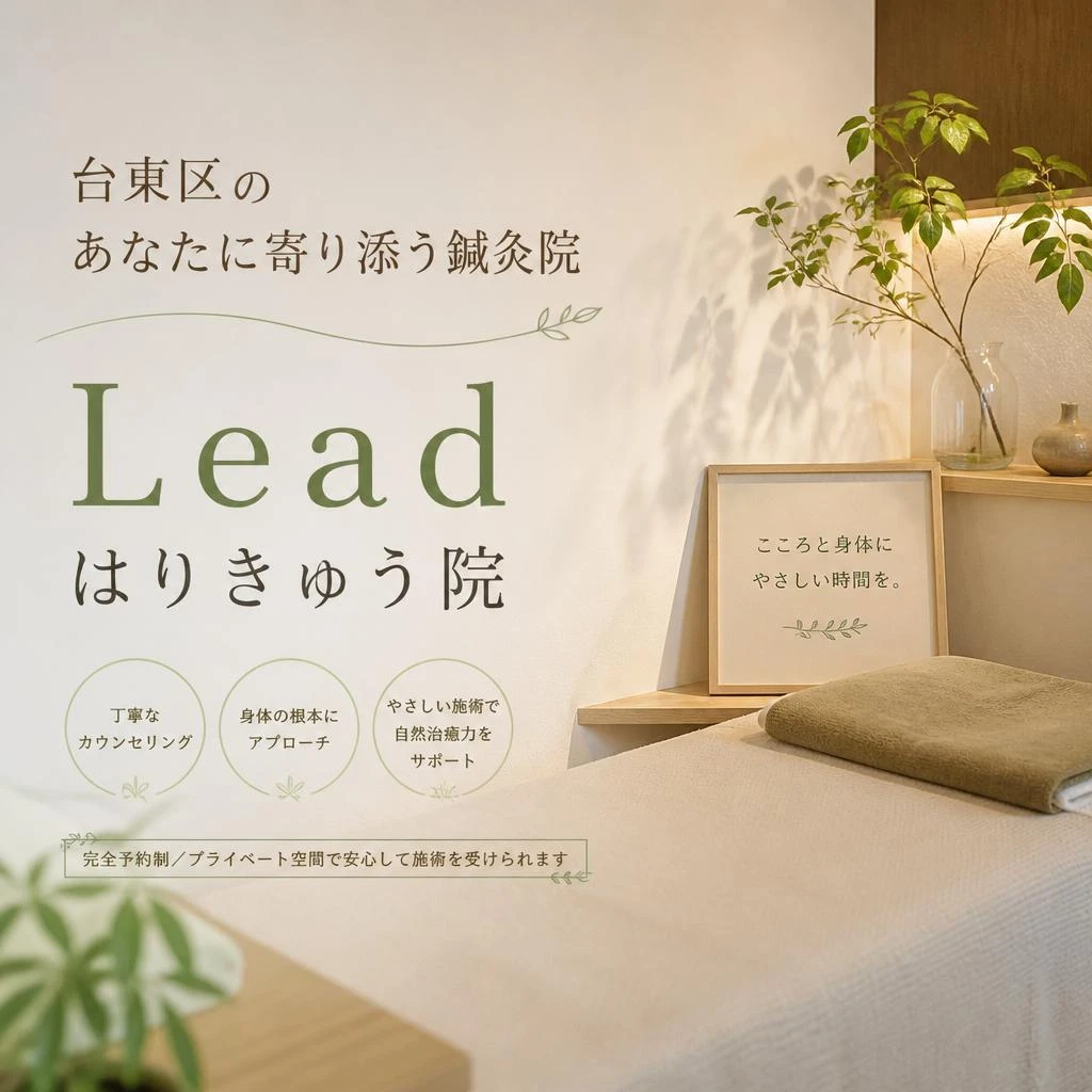 台東区のあなたに寄り添う鍼灸院　Leadはりきゅう院