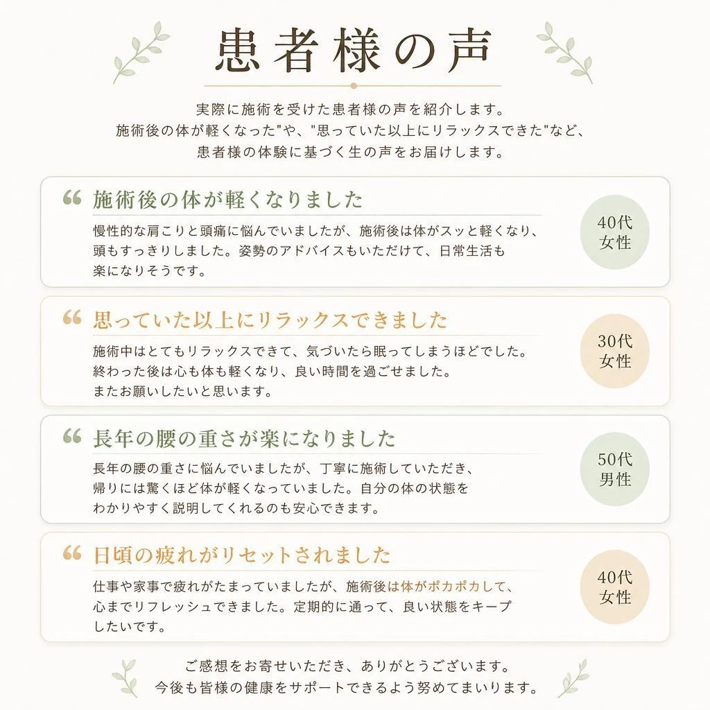 患者様の声
