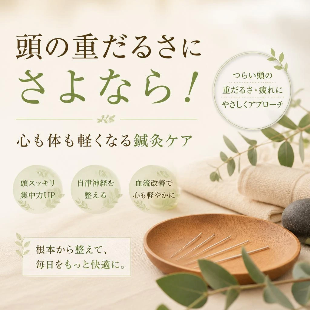 頭の重だるさにさよなら！心も体も軽くなる鍼灸ケア