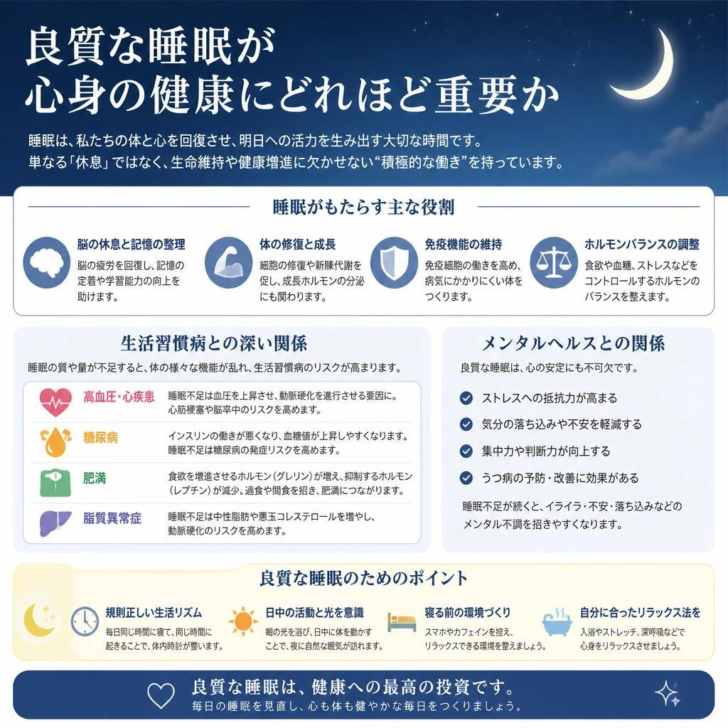 睡眠の質が健康に与える影響