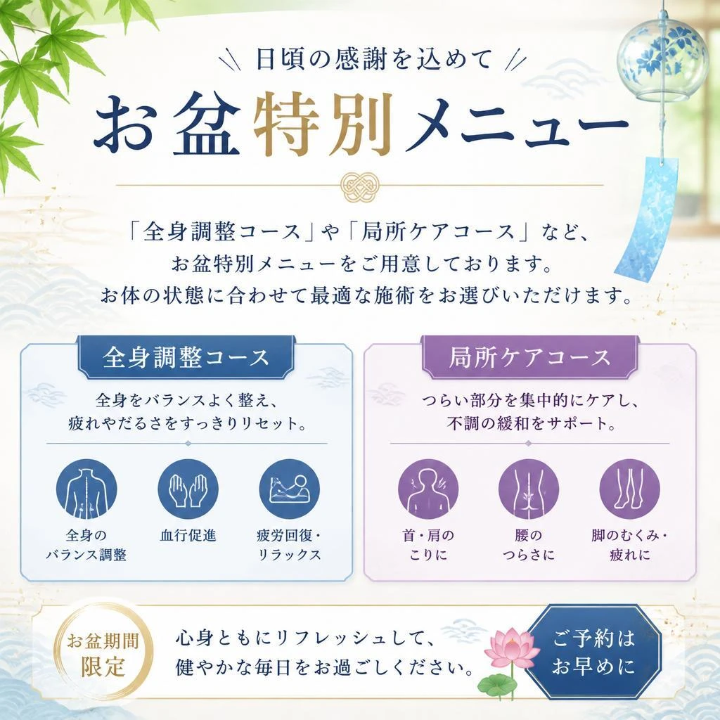 当院の施術メニュー