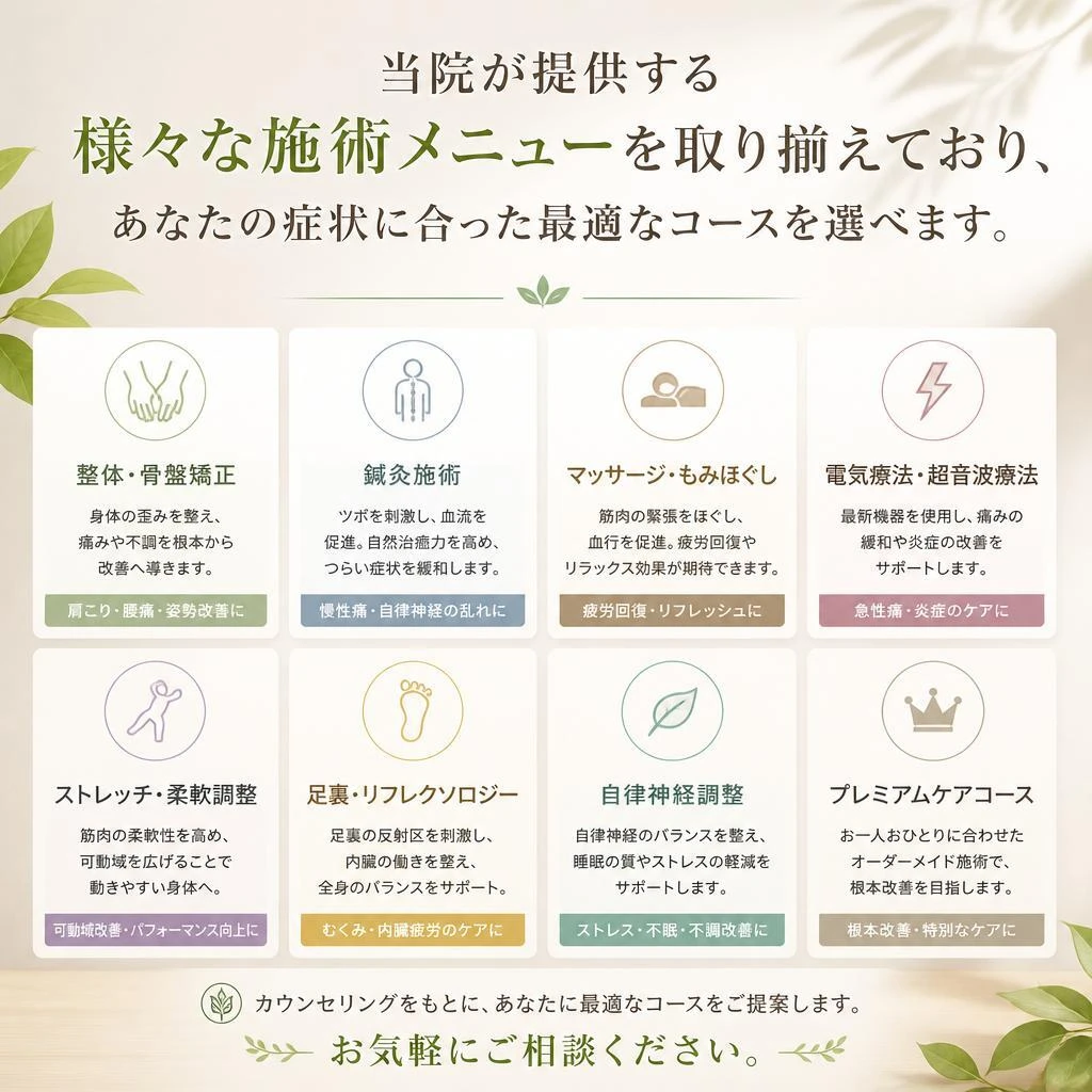 施術メニューのご案内